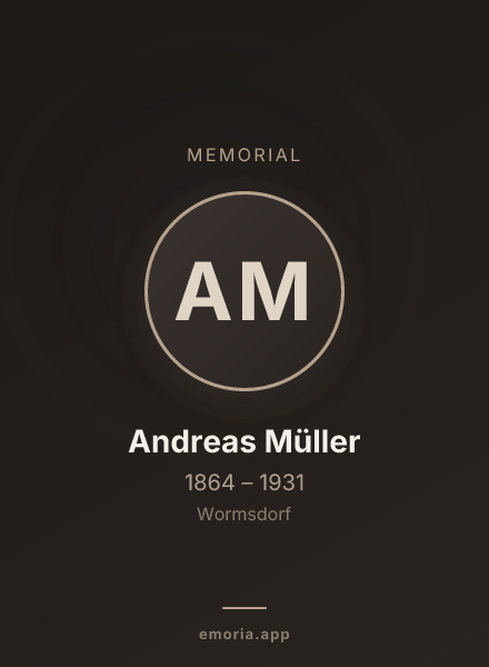 Memorial portrait of Andreas Müller