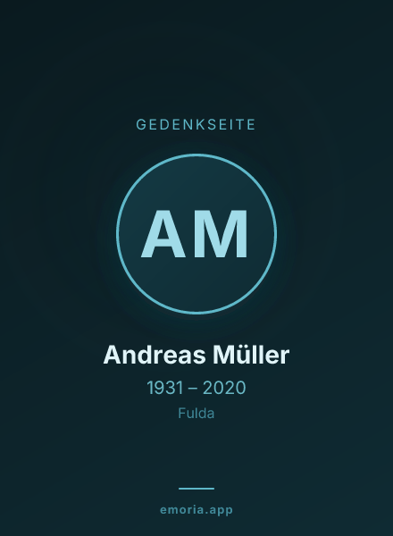 Gedenkportrait von Andreas Müller