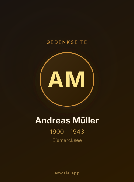 Gedenkportrait von Andreas Müller