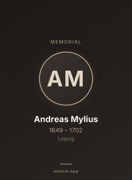 Memorial portrait of Andreas Mylius