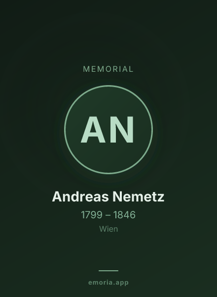 Memorial portrait of Andreas Nemetz