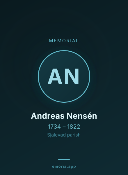 Memorial portrait of Andreas Nensén