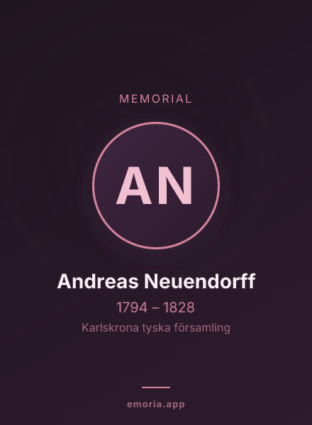 Memorial portrait of Andreas Neuendorff