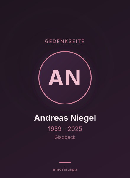 Gedenkportrait von Andreas Niegel