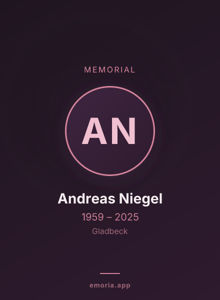 Memorial portrait of Andreas Niegel