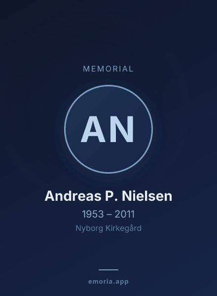 Memorial portrait of Andreas P. Nielsen