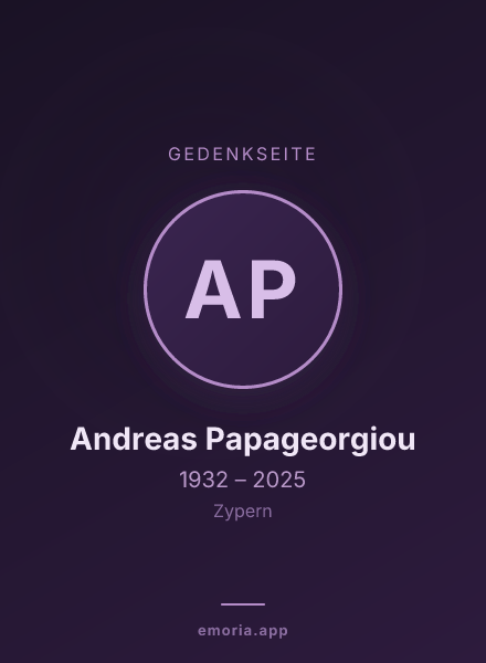 Gedenkportrait von Andreas Papageorgiou