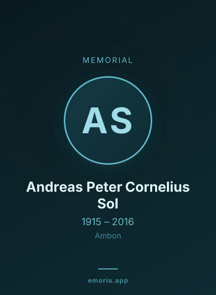 Memorial portrait of Andreas Peter Cornelius Sol
