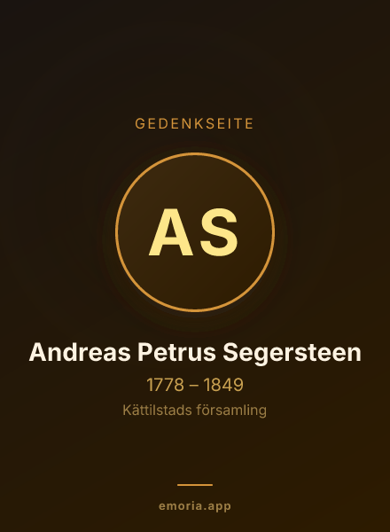 Gedenkportrait von Andreas Petrus Segersteen