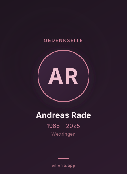 Gedenkportrait von Andreas Rade