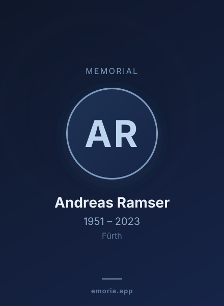 Memorial portrait of Andreas Ramser