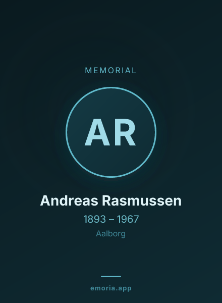 Memorial portrait of Andreas Rasmussen