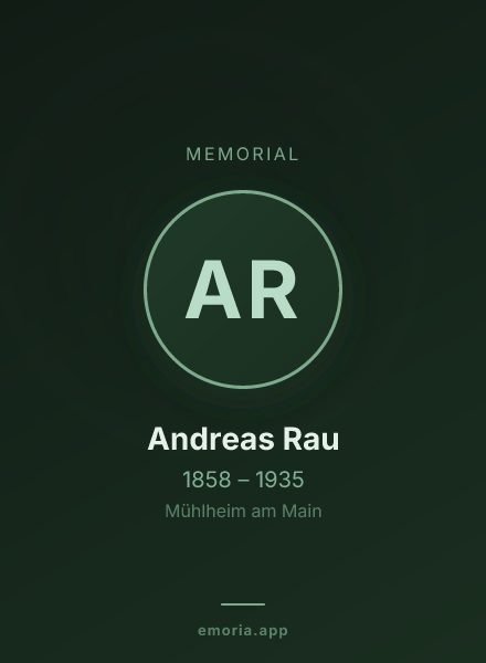 Memorial portrait of Andreas Rau