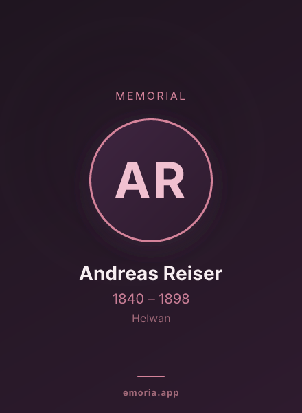 Memorial portrait of Andreas Reiser