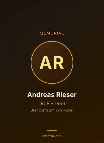 Memorial portrait of Andreas Rieser