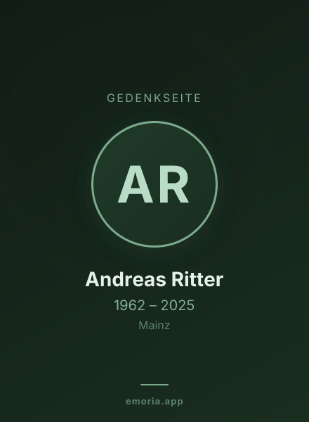 Gedenkportrait von Andreas Ritter