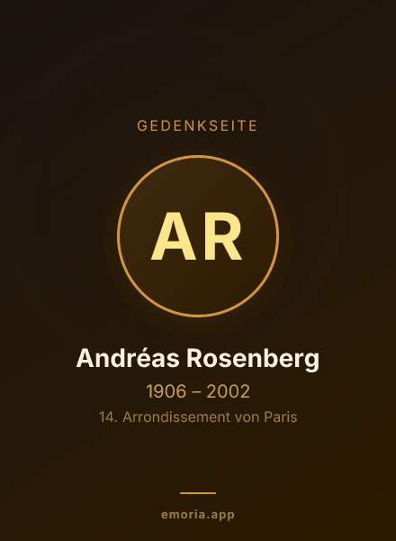 Gedenkportrait von Andréas Rosenberg