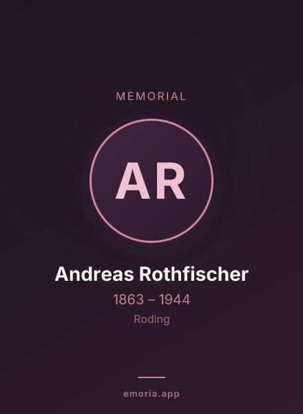 Memorial portrait of Andreas Rothfischer