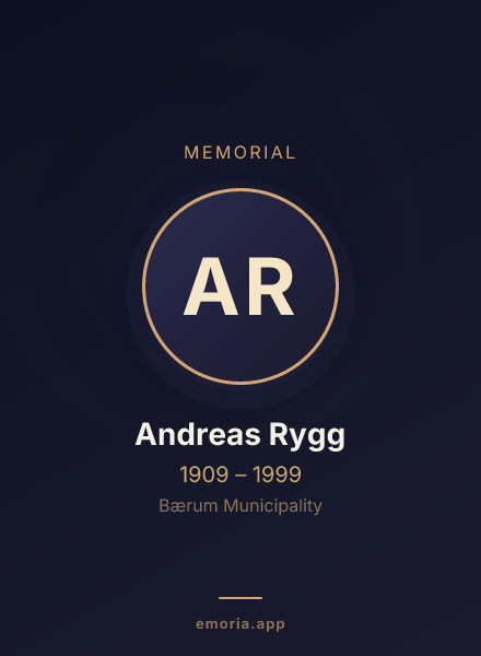 Memorial portrait of Andreas Rygg