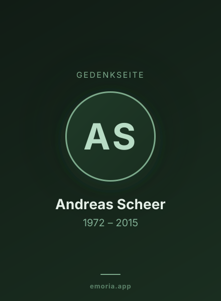Gedenkportrait von Andreas Scheer
