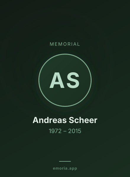 Memorial portrait of Andreas Scheer