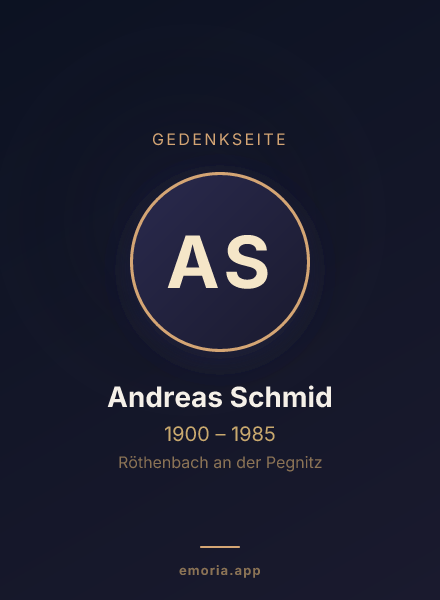 Gedenkportrait von Andreas Schmid