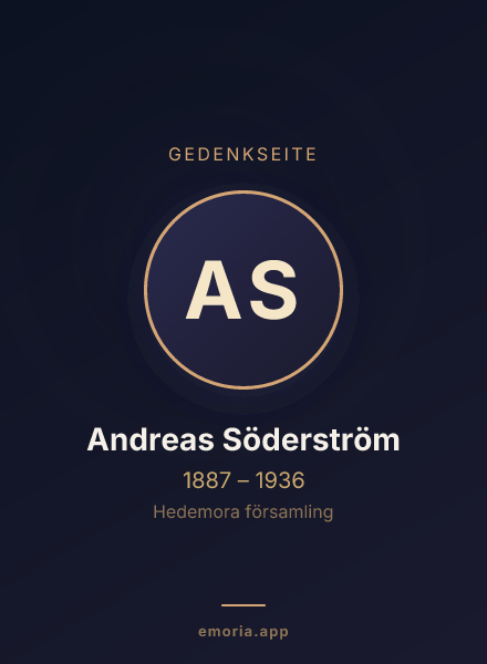 Gedenkportrait von Andreas Söderström
