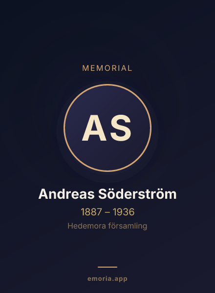 Memorial portrait of Andreas Söderström