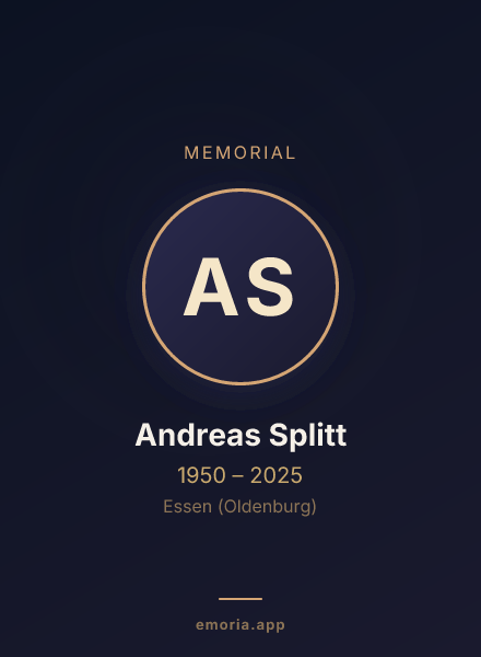 Memorial portrait of Andreas Splitt
