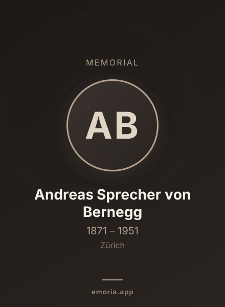 Memorial portrait of Andreas Sprecher von Bernegg