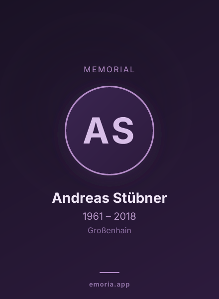 Memorial portrait of Andreas Stübner