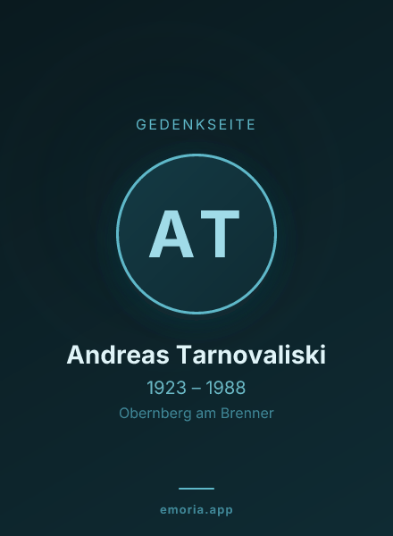 Gedenkportrait von Andreas Tarnovaliski