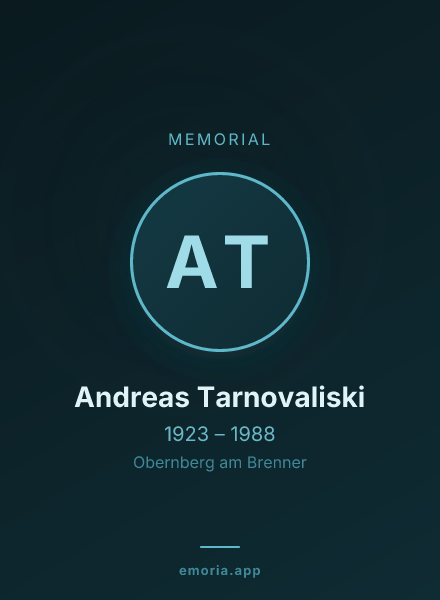 Memorial portrait of Andreas Tarnovaliski