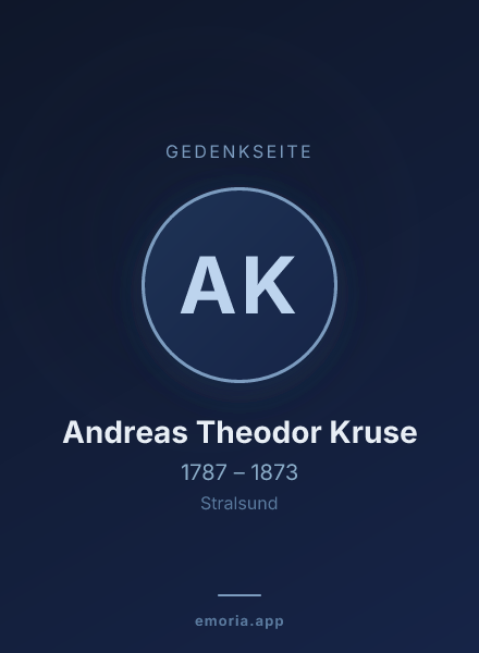 Gedenkportrait von Andreas Theodor Kruse