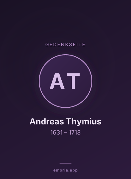 Gedenkportrait von Andreas Thymius
