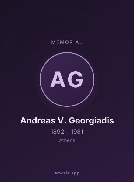 Memorial portrait of Andreas V. Georgiadis