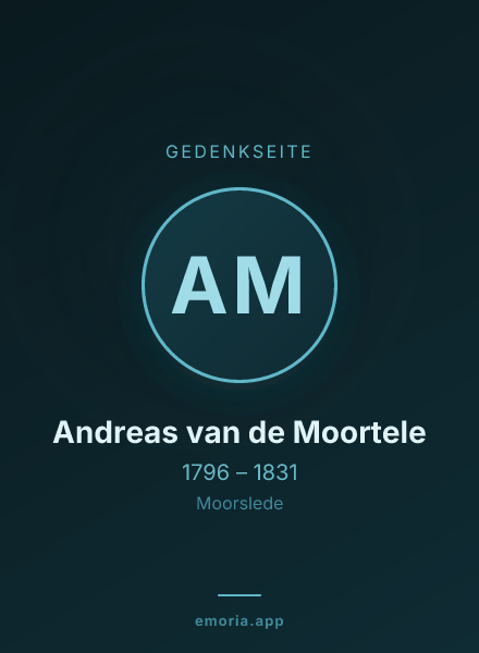 Gedenkportrait von Andreas van de Moortele