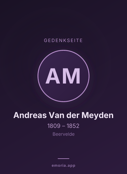 Gedenkportrait von Andreas Van der Meyden