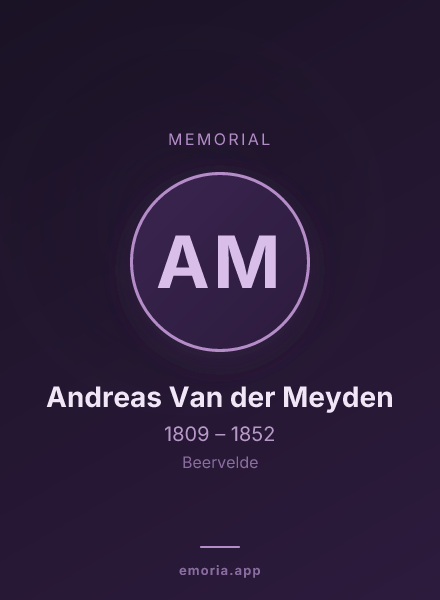 Memorial portrait of Andreas Van der Meyden