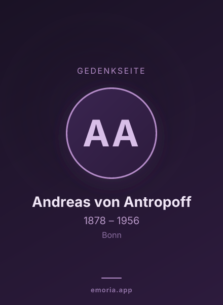 Gedenkportrait von Andreas von Antropoff