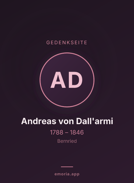 Gedenkportrait von Andreas von Dall'armi