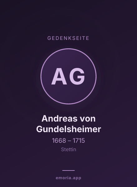 Gedenkportrait von Andreas von Gundelsheimer