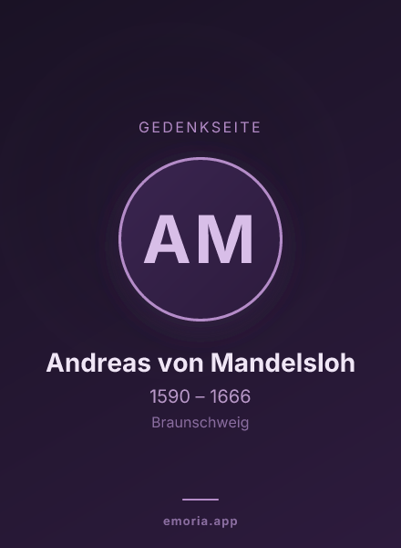 Gedenkportrait von Andreas von Mandelsloh