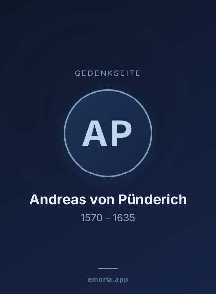 Gedenkportrait von Andreas von Pünderich