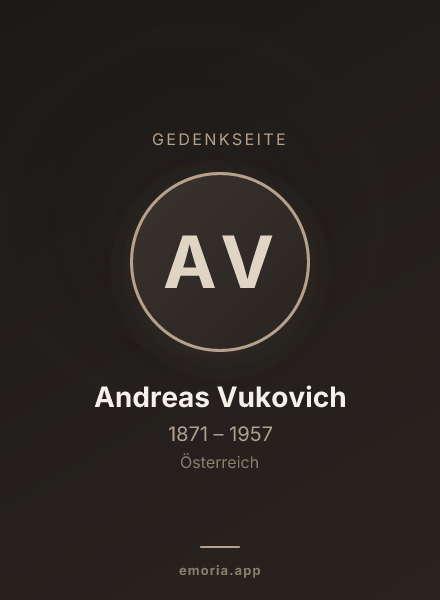 Gedenkportrait von Andreas Vukovich