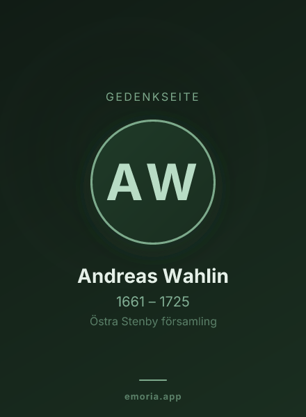 Gedenkportrait von Andreas Wahlin