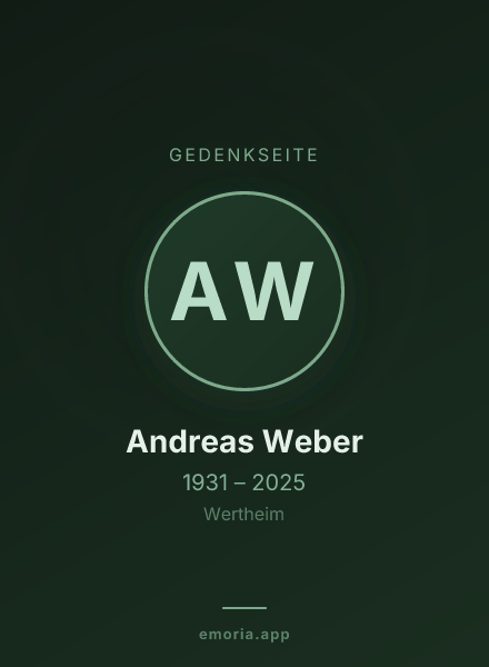 Gedenkportrait von Andreas Weber