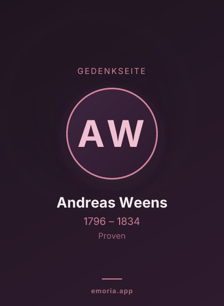 Gedenkportrait von Andreas Weens