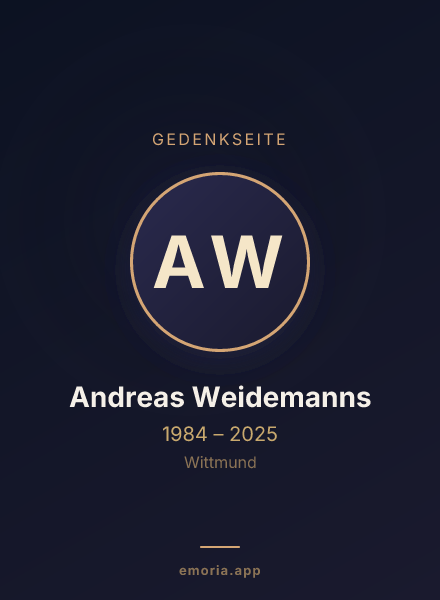 Gedenkportrait von Andreas Weidemanns