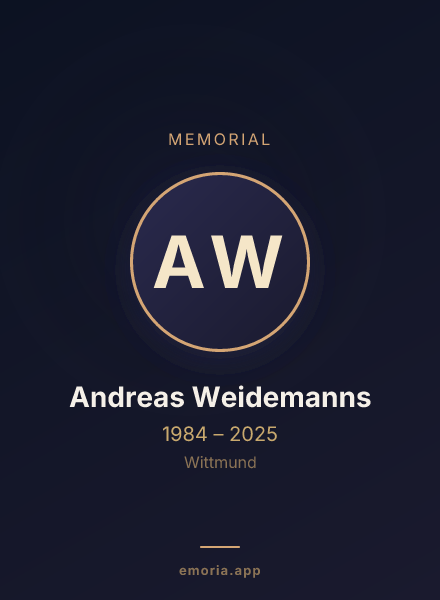 Memorial portrait of Andreas Weidemanns